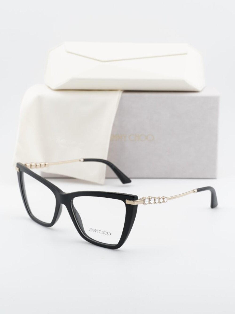 Jimmy Choo JC3020B 5017 Cat Eye Eyeglasses - Black/Gold 55mm